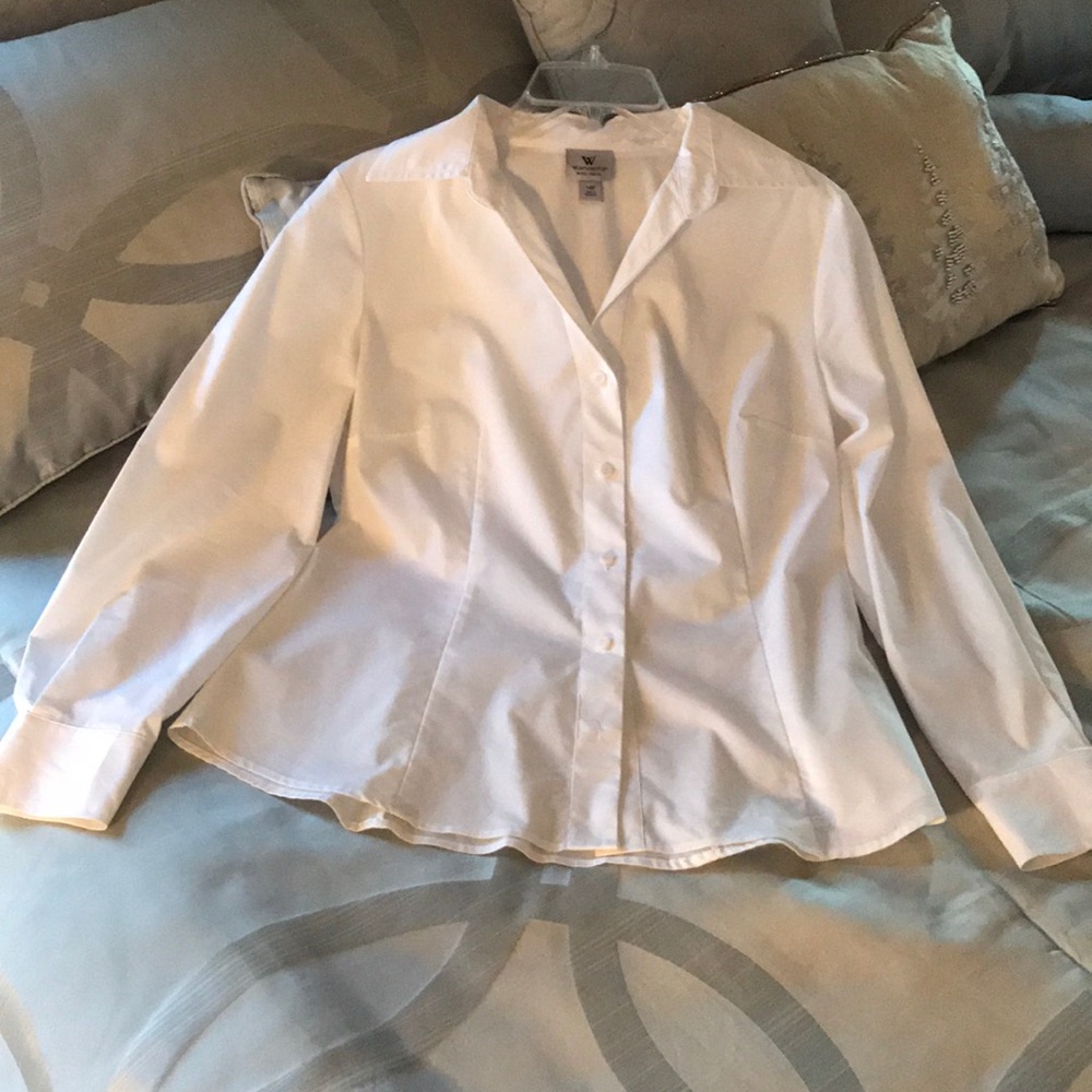 Worthington Career Blouse White Size 14 Petite